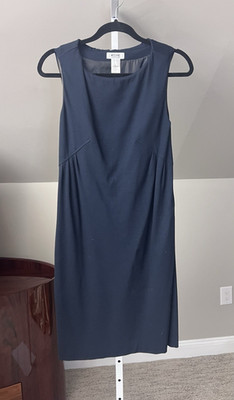 Moschino Cheap and Chic Women's Navy Round Neck Sleeveless Sheath Dress 8
