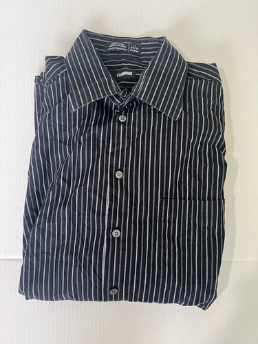 Claiborne Men’s Black Pinstripe Button Down Long Sleeve Shirt Size XL - Picture 9 of 9
