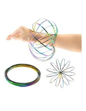 3D Magic Flow Ring Indoor Toys Kinetic Spring Arm Slinky Juggle Rainbow Dance UK