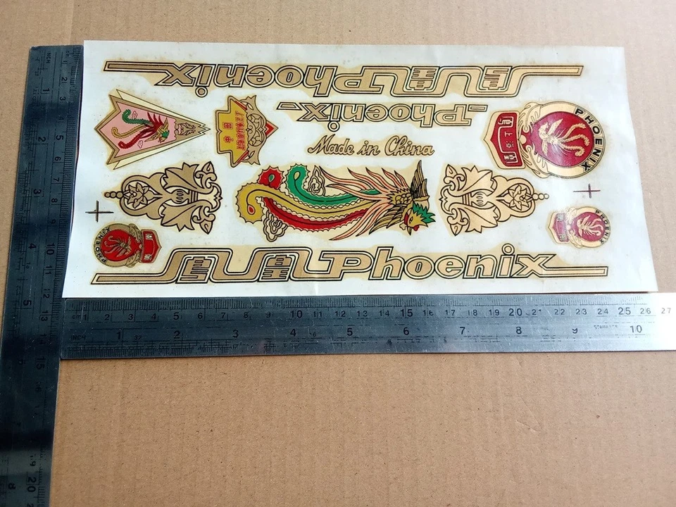 Calcomanía adhesiva de transferencia PHOENIX ROJA para bicicleta de colección NOS Foto 3 de 4