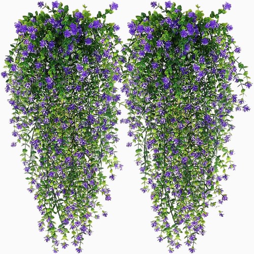4 Pack Artificial Hanging Plants Fake Ferns Plants Large Faux Plants Wall Pla...
