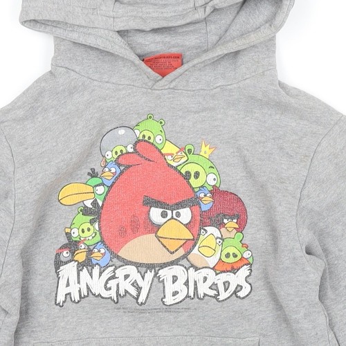 Next Boys Grey Angry Birds Pullover Hoodie 7 Years - Picture 4 of 12
