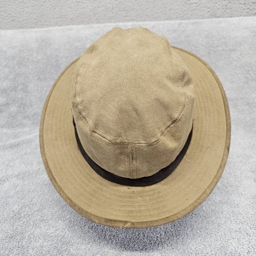 FILSON Hat Tin Cloth Packer XL~ 7 3/8 Tan Canvas Made in USA Distressed Sun Cap! - Picture 3 of 24