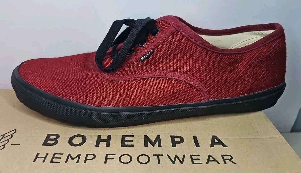 SAOLA BOHEMPIA 100% CANAPA Calzature KRASEN 2.0 Borgogna Uomo 13 Suola in Gomma Made in EU