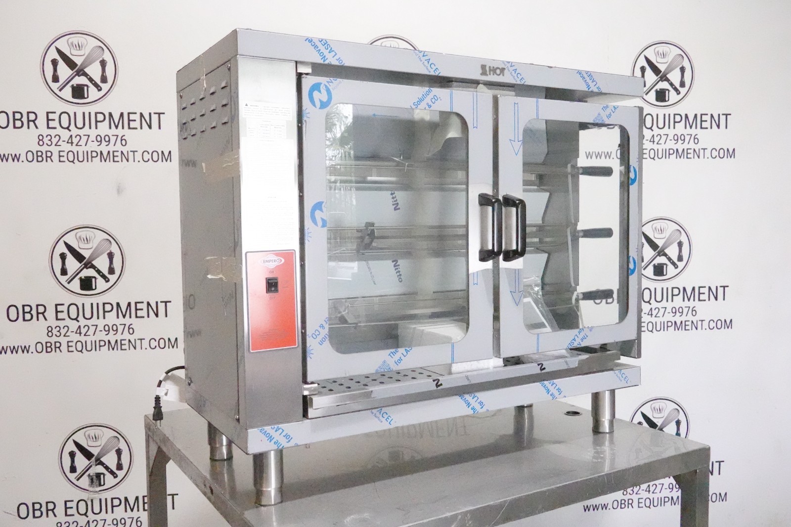 NEW EMPERO 3 ROLLER VERTICAL NATURAL GAS ROTISSERIE MODEL EMP.3EG-USA (CAPACITY