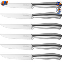 Steakmesser-Set 6-Teilig Extra Scharf Wellenschliff 12 Cm Rostfrei Edelstahl