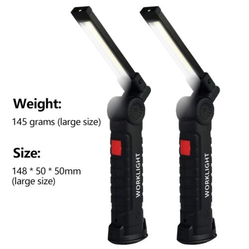 1-2PACK Magnetic Base LED COB Work Light Rechargeable Mechanic Torch Flashlight - Picture 15 of 16