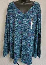 Evri Womens Shirt Top Blouse Size 4X Multicolor NEW