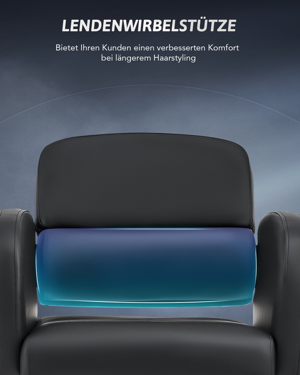 Produktbild von Crenex® Friseurstuhl / Coiffeurstuhl – Stabiler Bedienstuhl Mit 250 Kg Tragkraft