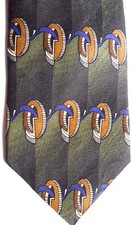 Chez Roffe Men's Silk Tie 57.5" X 4" Multi-Color Geometric