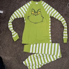 Adult Dr. Seuss Grinch hanna anderson Long John Pajama Set XS