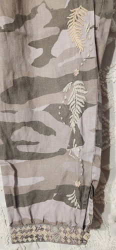 Johnny Was Womens Linen Pants Size M Camo Embroidered Casual Grunge JW Workshop - Picture 5 of 12