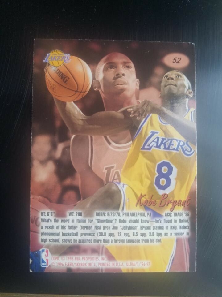 1996-97 Fleer Ultra - Kobe Bryant #52 (RC) for sale online | eBay