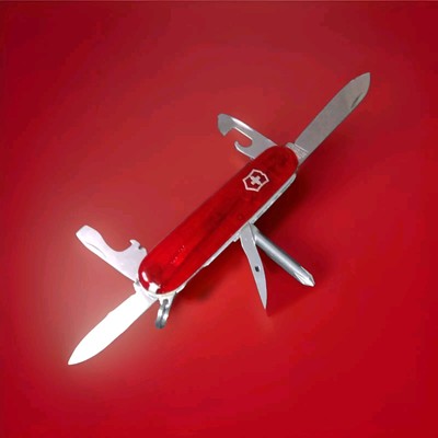 Discontinued And Rare Find SAK Tinker Multi-Tool Translucent Ruby  