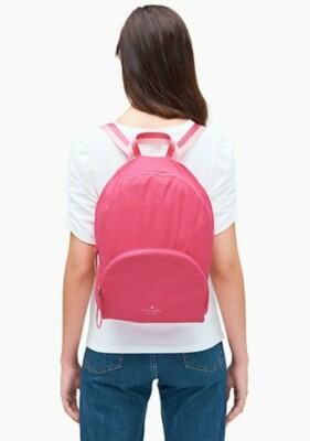 kate spade - arya - packable nylon backpack - bright magenta  display picture 1