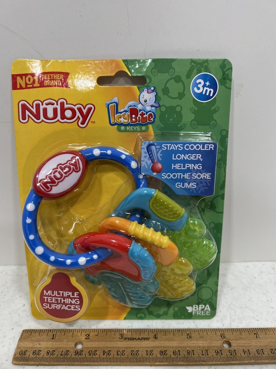Nuby Icy Bite Ice Gel Teether Keys (3 Keys) for Baby 3+ Months