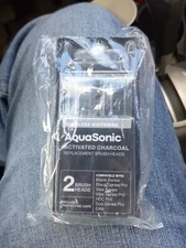Aquasonic Activated Charcoal Replacement (2) Brush Heads For Ultra Whitening New