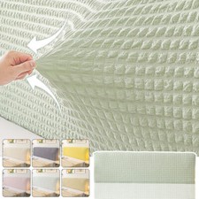 Elastic Bed Headboard Cover Waffle Headboard Slipcover Dustproof Bed Protector