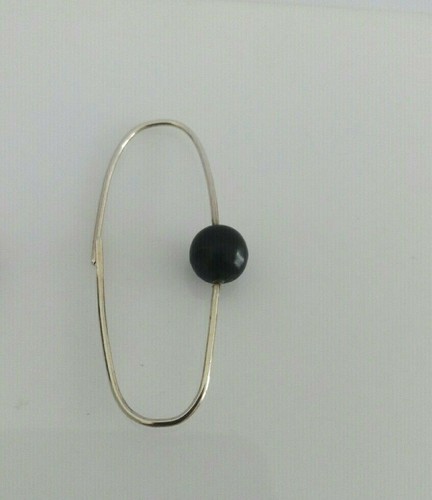 Sterling Silver Black Bead Drop Earring - Picture 2 of 7