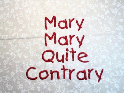9  QUILT BLOCKS MACHINE EMBROIDERED, REDWORK NURSERY RHYMES, SET OF 20 DESIGNS