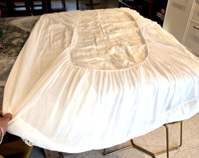 Perfect Fit White Twin Polyester Velour Mattress Pad/Cover;39x75''NEW;Doesnt Heat