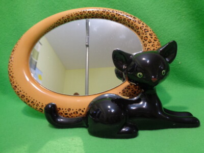  Spiegel Katze Kitty de Luxe Leopard 27 x 17 cm von Goebel