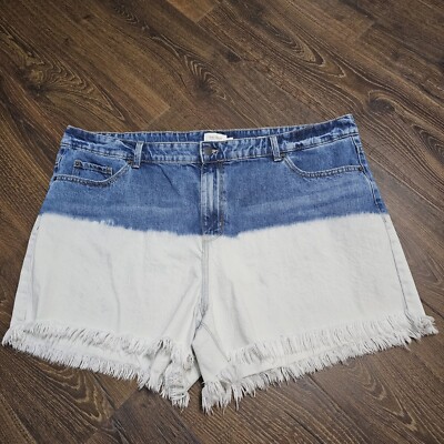 True Craft Blue White Tie-dye High Rise Denim Shorts Size 22W