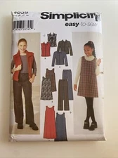 Simplicity 4839 Girls Sz 7-16 Jacket Vest Pants Jumper Sewing Pattern UNCUT ab9