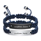 Vnox Free Personalized Custom ID Bracelets Handmade Braided Adjustable Rope