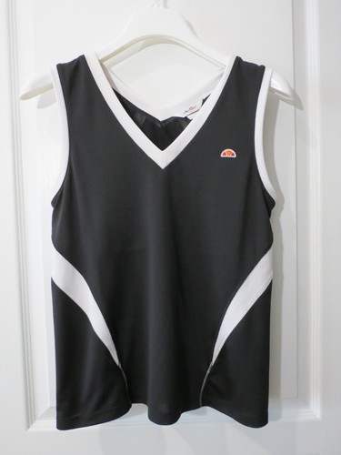 Ellesse Italia 2 Piece Athletic Tennis Set Black White Tank Top Mini Skirt Sz M - Picture 4 of 18