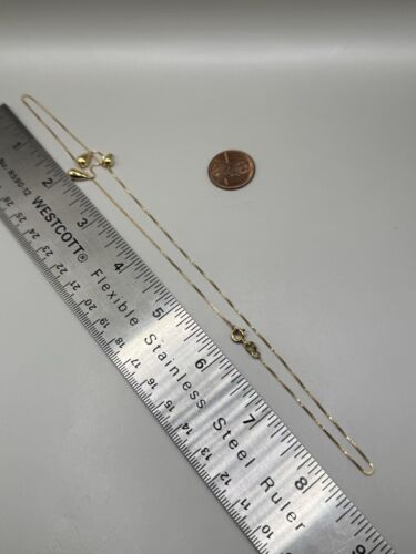Vintage 14k Gelbgold Träne Tropfen Hänger Box Kette Halskette Italien 17" - Bild 4 von 7