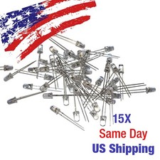Clear Green 5mm LED Light Emitting Diode 20mA 3V 28mm Legs 15PCS US SHIP TODAY!