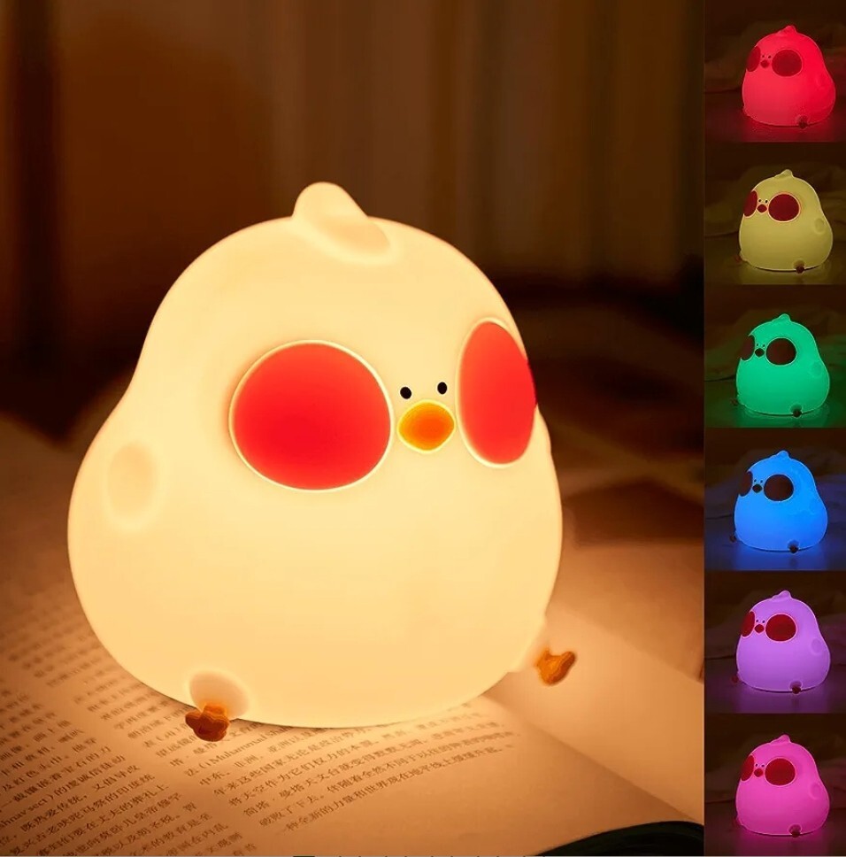 Lampada Pulcino LED Ricaricabile: Luce Notturna Silicone per Bambini