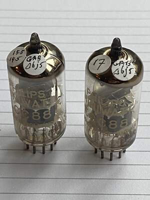 strong pair ECC88  Philips 6DJ8, Heerlen triangle code, 1966