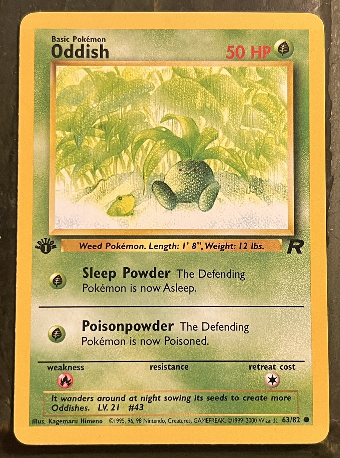 1st Edition Oddish 63/82 - Team Rocket - Pokemon Card - Mint Unplayed WOTC First