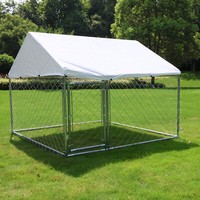 6.5ft / 10ft Large Outdoor Dog Run House Pet Cage Enclosure Playpen Chain Link 1