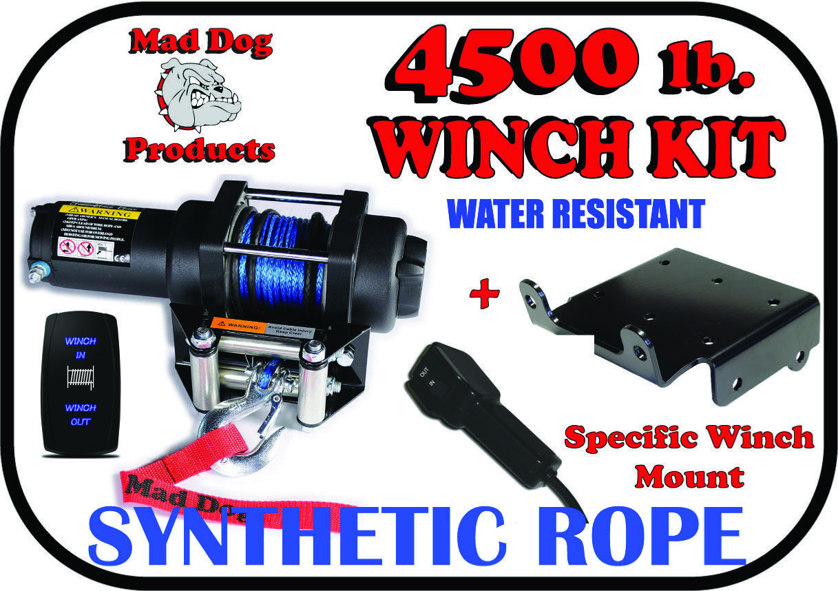 Cheap mail order specialty store 4500lb Mad Dog Synthetic Winch Mount Polaris R 2015-2022 for SALENEW very popular Kit