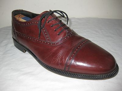 Stanley Blacker Men’s Burgundy Leather Cap-Toe Oxford Dress Shoes Stanley Blacker Leather Dress Shoes Oxford Men 9.5M Burgundy  main image 4