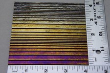 4" x 4" ACCORDION TEXTURE ON BLACK IRIDIZED 3mm BULLSEYE GLASS 90 COE