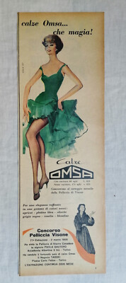 PAPER ADVERTISING ORIGINAL ADVERTISING SOCKS ''WHO'' 1959 measures cm.10x32