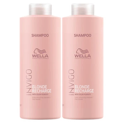 WELLA INVIGO BLONDE RECHARGE COOL BLONDE Color Refreshing Shampoo 2x 1000 ml
