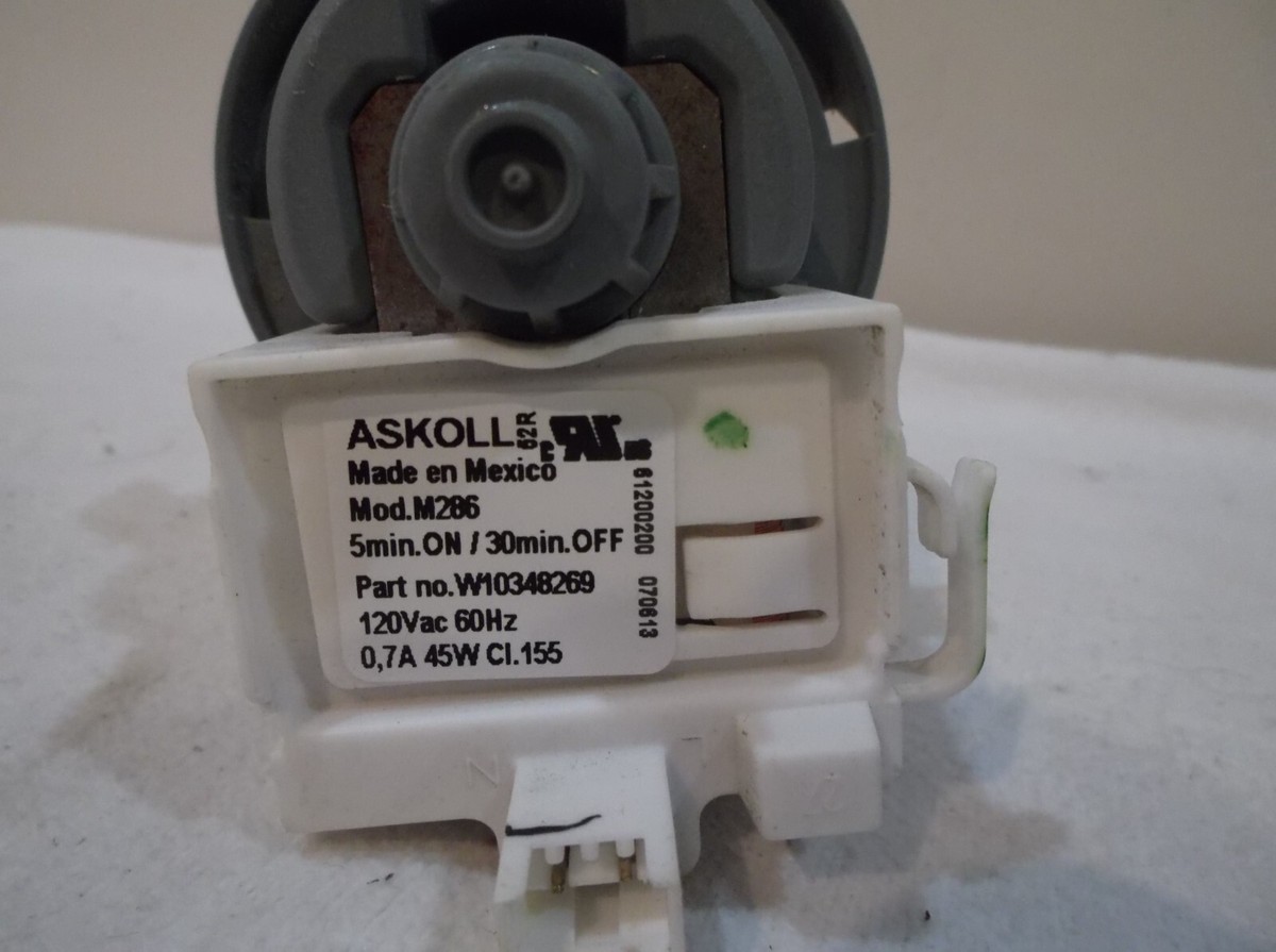 W10348269 Maytag Dishwasher Drain Pump WPW10348269 M286 ASKOLL