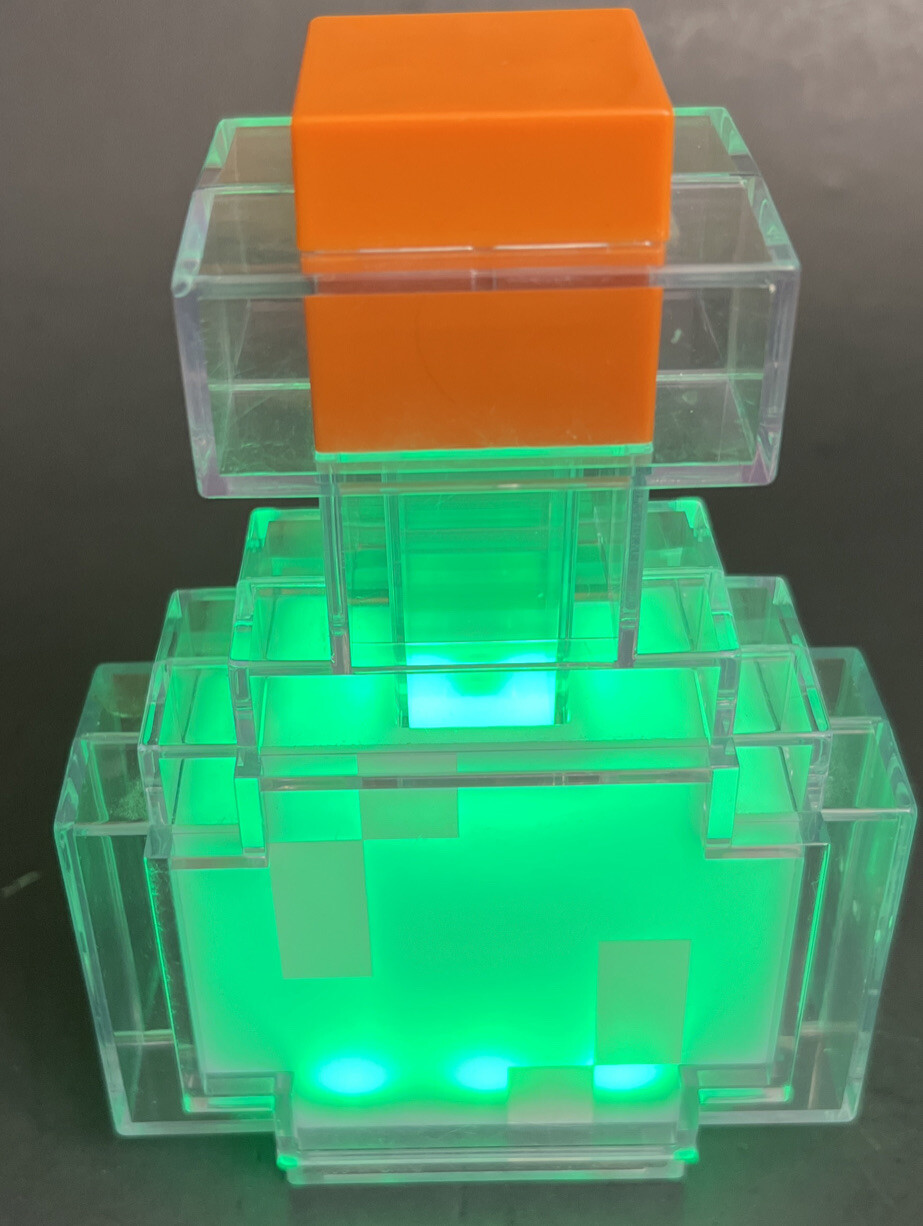 MINECRAFT 8 Color Changes POTION BOTTLE Night Light Lamp TESTED Works!
