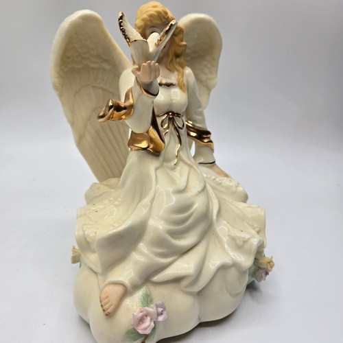 Porzellan Engel Figur mit weißer Taube Spieluhr klassische Schätze EUC - Bild 2 von 11