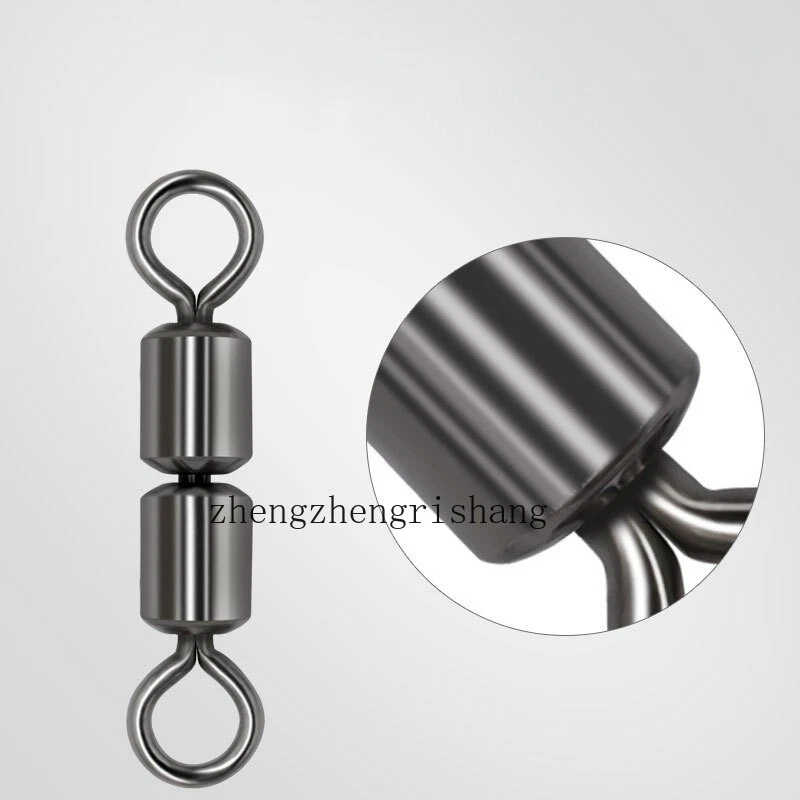 50/100PCS High Speed 2 Roller Swivels 2 Bead Rolling Chain Swivel Size 12#-3/0# - Image 3 of 4