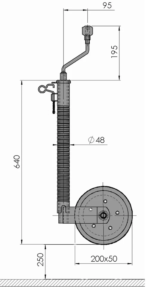 Alko Stützrad 300kg 48mm mit Durchrutschsicherung 1223614 Anhänger Stützrad - Bild 2 von 2
