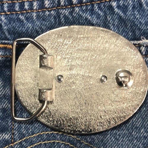Fibbia per cintura vintage ottone cowboy hippy V I S garage GAS - Foto 6 di 7