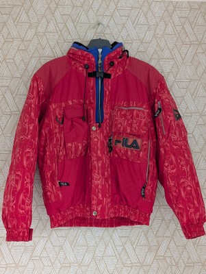 FILA Vintage 80er 90er Herren Italia Ski Rot Jacke Winter Schnee XL Größe XL