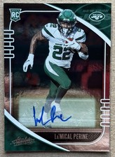 2020 PANINI ABSOLUTE LA’MICAL PERINE ROOKIE AUTO RC #176 NM+ NEW YORK JETS