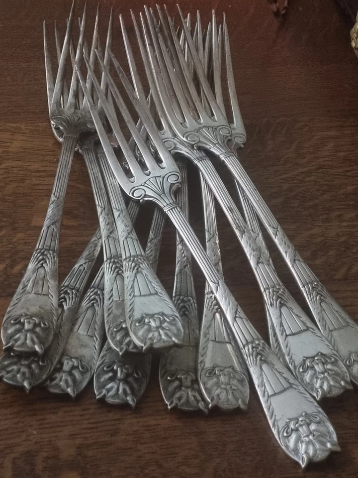 Tenedor de mesa Fraget Peau de Lion plateado 22 cm Rossigneux cubiertos RAROS Foto 4 de 4